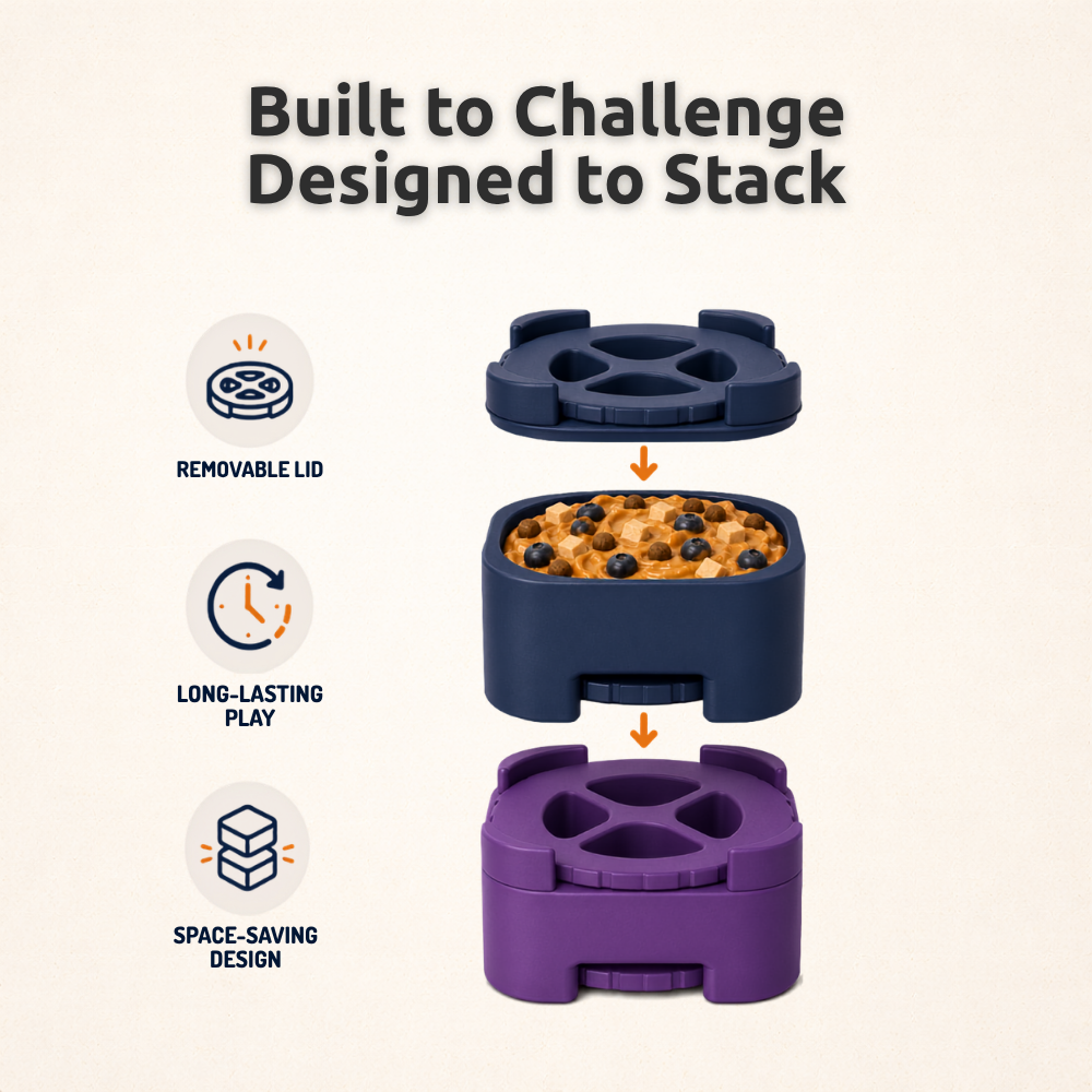 FreezBrick Tough - Jouet empilable à friandises glacées pour chiens