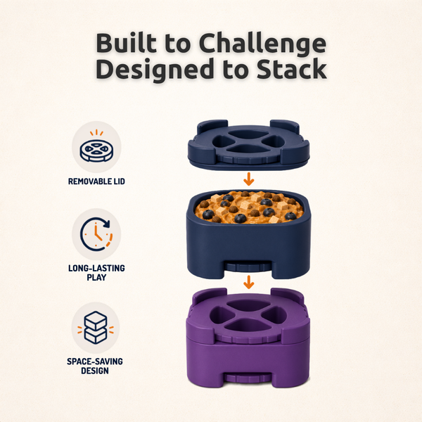 FreezBrick Tough - Jouet empilable à friandises glacées pour chiens
