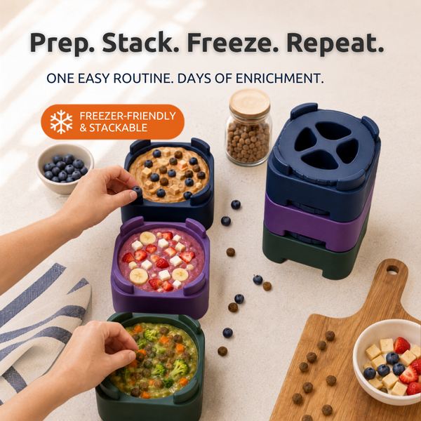 FreezBrick Tough - Jouet empilable à friandises glacées pour chiens