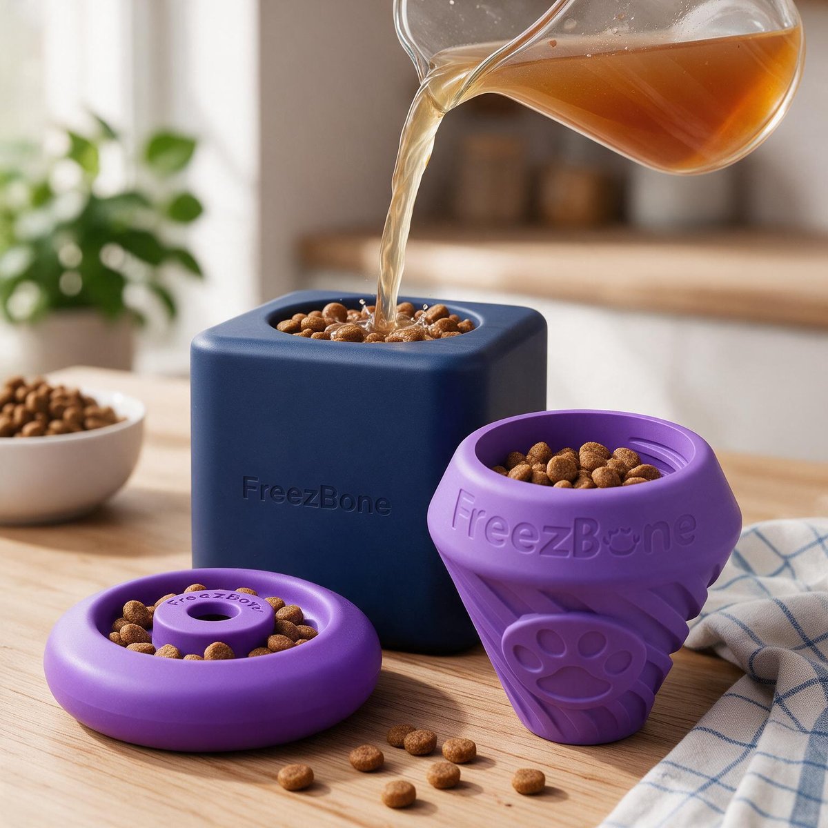 Tough Chewer Bundle filled with broth + kibble