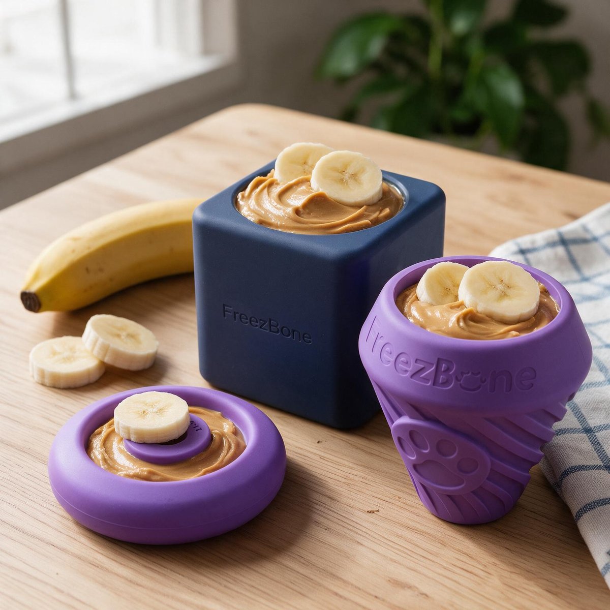 Tough Chewer Bundle filled with peanut butter + banana