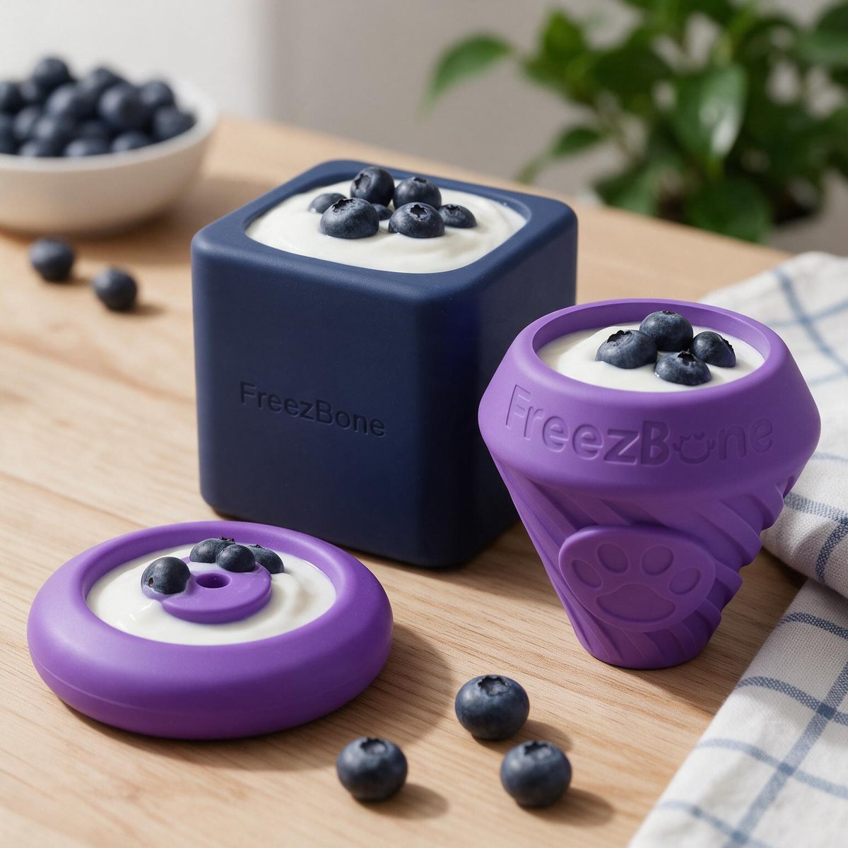 Tough Chewer Bundle filled with yogurt + blueberries