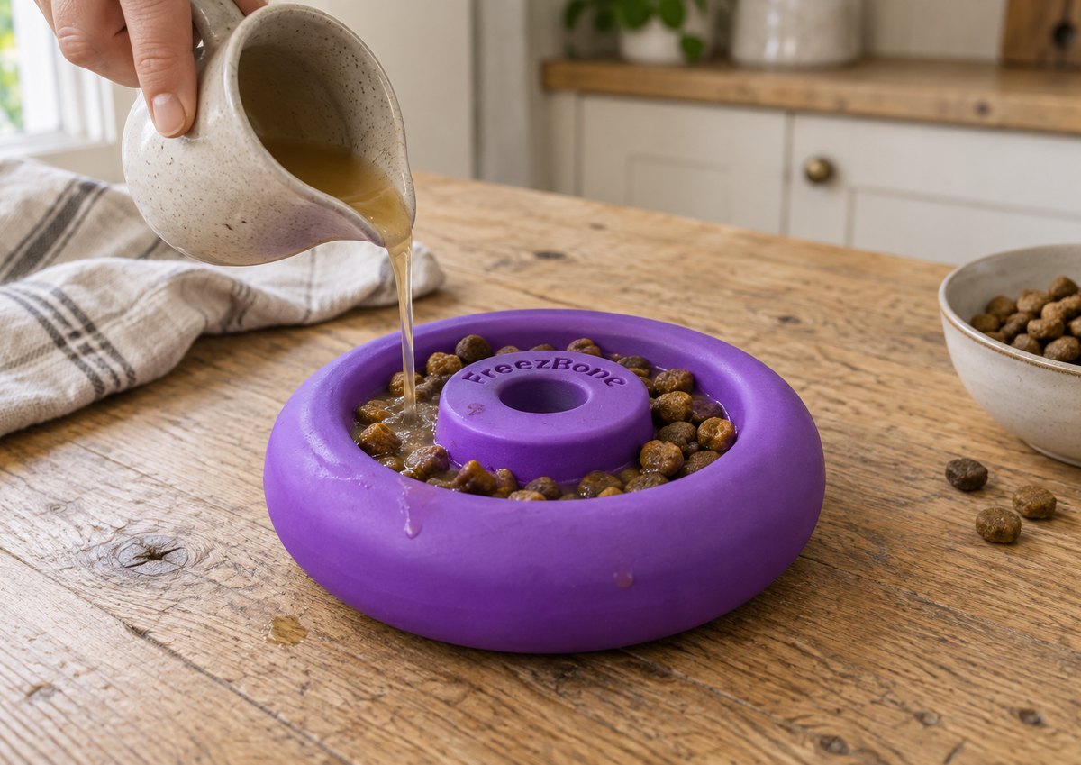 Freez Doughnut filled with broth + kibble