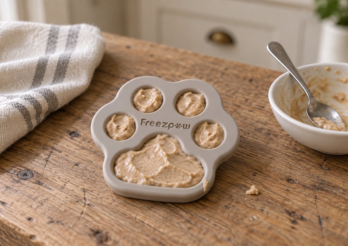 Freezpaw Lick Pad filled with lickable treat