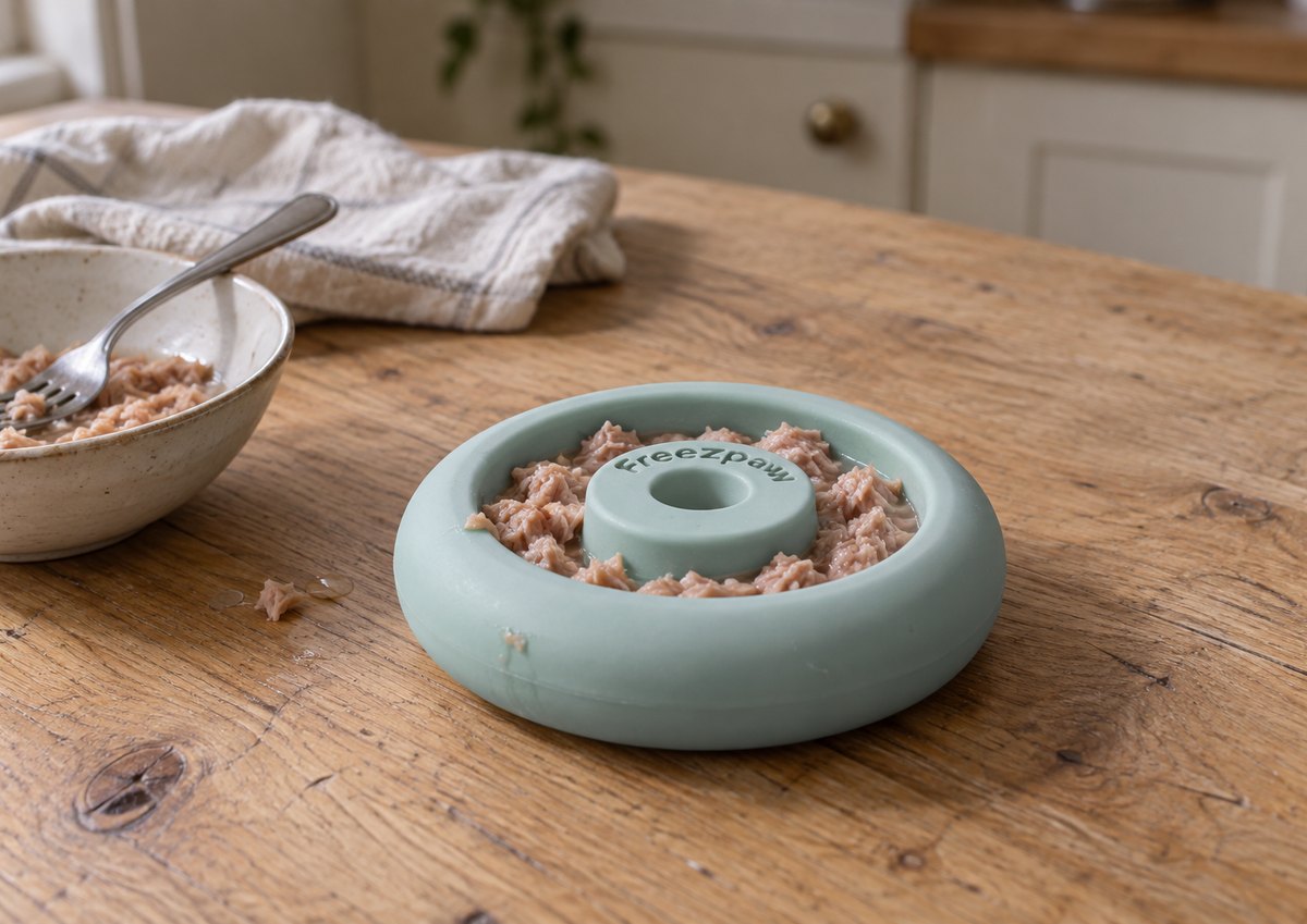 Freezring filled with tuna + water